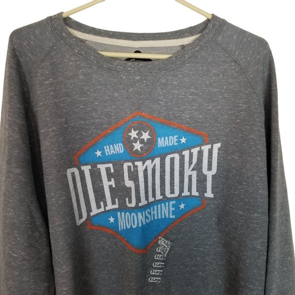 Ole Smoky Mens XL Gray Long Sleeves Tennessee Moonshine Pullover T Shirt NWT - Picture 2 of 7